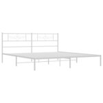 vidaXL Cadre de lit métal avec tête de lit blanc 183x213 cm