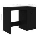 Bureau table poste de travail meuble d'ordinateur informatique étude 140 x 50 x 76 cm bois d’ingénierie noir 02_0023917