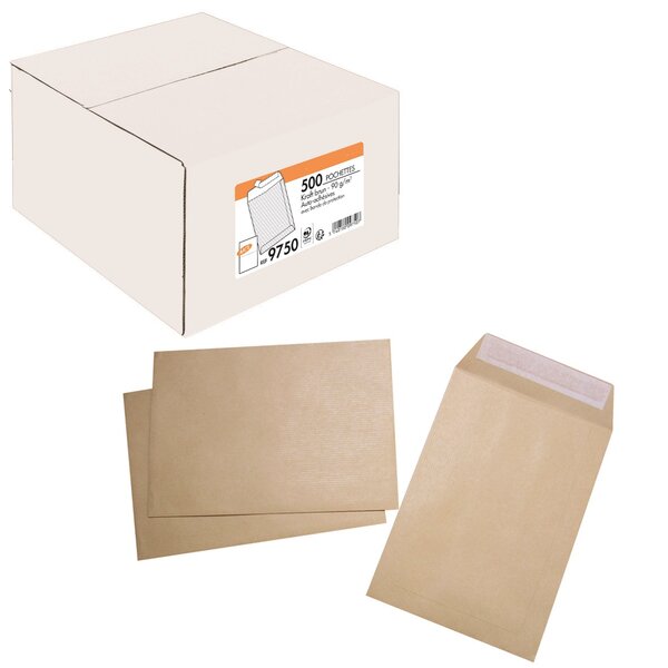 Lot de 500 pochettes kraft 176x250 90g