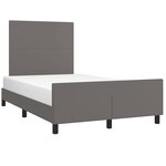 vidaXL Cadre de lit avec tête de lit gris 120x190 cm similicuir