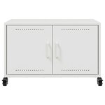 vidaXL Meuble TV blanc 68x39x43 5 cm acier laminé à froid
