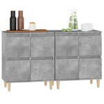 vidaXL Buffets 2 Pièces gris béton 60x35x70 cm bois d'ingénierie