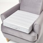 Coussin d'assise déhoussable en coton  Gris rayé - HOMESCAPES
