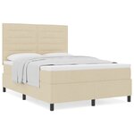 vidaXL Lit à ressorts avec matelas crème 140x190 cm Tissu