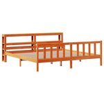 vidaXL Cadre de lit et tête de lit cire marron 180x200 cm bois de pin