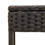 vidaXL Chaises longues lot de 2 avec auvents et table noir poly rotin