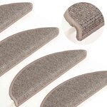 vidaXL Tapis d'escalier autocollants 15 Pièces 56x17x3 cm Beige foncé