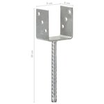 vidaXL Piquets de clôture 6 Pièces Argenté 9x6x30 cm Acier galvanisé
