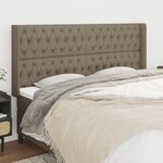 vidaXL Tête de lit avec oreilles Taupe 183x16x118/128 cm Tissu