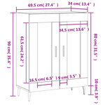 vidaXL Buffet chêne marron 69 5x34x90 cm bois d'ingénierie