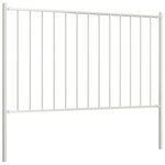 vidaXL Panneau de clôture poteau Acier enduit poudre 1 7x0 75 m Blanc