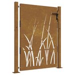 vidaXL Portail de jardin 105x130 cm acier corten conception d'herbe