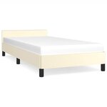 vidaXL Cadre de lit avec tête de lit sans matelas crème 90x200 cm