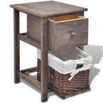 vidaXL Table de chevet 2 Pièces Bois Marron