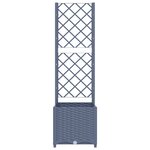 vidaXL Jardinière avec treillis Gris foncé 40x40x136 cm PP
