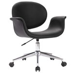 Chaise fauteuil siège pivotante de bureau informatique étude similicuir noir 02_0024157