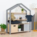 Etagère cabane POLLY - bois gris et vernis