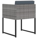 vidaXL Salon de jardin 9 Pièces avec coussins Résine tressée Gris
