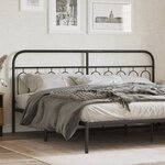vidaXL Tête de lit métal noir 200 cm