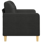vidaXL Canapé à 2 places Noir 120 cm Tissu