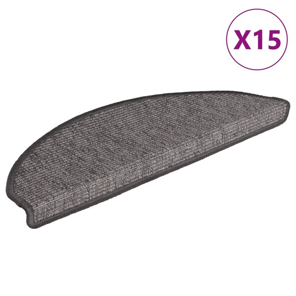 vidaXL Tapis d'escalier auto-adhésifs 15 Pièces Gris et beige 65x21x4 cm