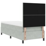 Lit Box Spring vidaXL avec Matelas & Lumière LED Gris Clair 100x200 cm Velours