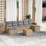 vidaXL Salon de jardin avec coussins 8Pièces mélange beige résine tressée