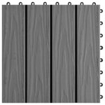 vidaXL Carreau de terrasse en relief 11 Pièces WPC 30x30 cm 1 m² Gris