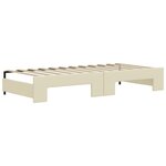 vidaXL Lit de jour avec gigogne et matelas crème 90x200 cm similicuir