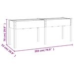 vidaXL Jardinière avec doublure gris 203x53x76 cm bois massif de sapin