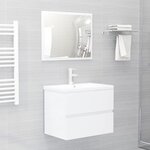 vidaXL Ensemble de meubles de bain 2 Pièces Blanc brillant Aggloméré