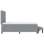 vidaXL Lit à ressort avec matelas et banc gris clair 140x200 cm tissu