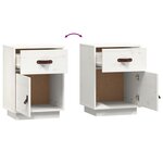 vidaXL Table de chevet Blanc 40x34x55 cm Bois de pin solide