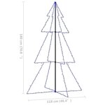 vidaXL Arbre de Noël cône 240 LED d'intérieur/d'extérieur 118x180 cm