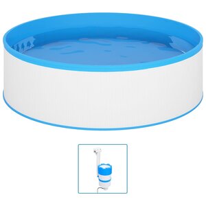 vidaXL Piscine avec écumoire suspendue et pompe 350x90 cm Blanc