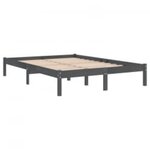 vidaXL Cadre de lit sans matelas gris 150x200 cm bois massif