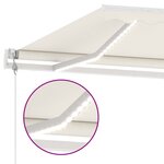vidaXL Auvent automatique avec capteur de vent et LED 450x300 cm Crème