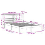 vidaXL Cadre de lit sans matelas cire marron 140x200cm bois pin massif