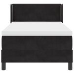 Lit à ressort avec matelas vidaXL Noir 100x200 cm Velours