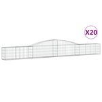 vidaXL Paniers à gabions arqués 20 Pièces 400x30x40/60 cm Fer galvanisé