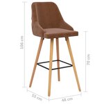 vidaXL Tabourets de bar lot de 2 marron velours