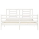 vidaXL Cadre de lit avec tête de lit blanc 160x200 cm bois massif