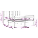 vidaXL Cadre de lit sans matelas blanc bois de pin massif