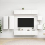 vidaXL Ensemble de meubles TV 8 Pièces Blanc Bois d'ingénierie