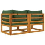 vidaXL Canapés d'angle sectionnels 2 Pièces coussins verts Bois acacia