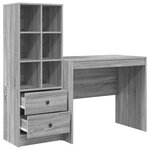 vidaXL Bureau avec rangement en gris sonoma