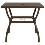 vidaXL Table de jardin Marron 81 5x81 5x72 cm Acier