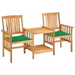 Chaises de jardin avec table à thé et coussins acacia solide 02_0013339