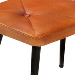vidaXL Chaise à oreilles avec repose-pied Brun roux Cuir véritable