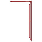 vidaXL Paroi de douche avec verre ESG transparent rouge 140x195 cm